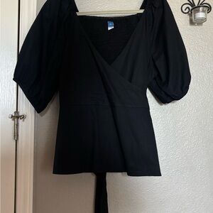 Elegant Black Wrap Top